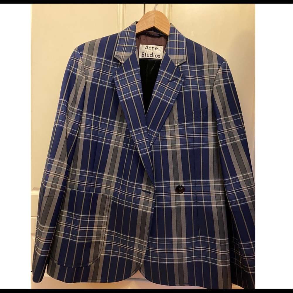 Acne Kheira Tech Check blazer